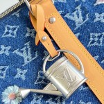 Louis Vuitton Keepall Bandoulière 50 M27781 Monogram denim floral embroidered travel bag