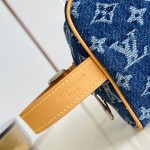 Louis Vuitton Locker Dopp Kit M28363 Monogram denim floral embroidered toiletry bag