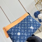 Louis Vuitton Pochette Voyage Souple M27559 Monogram floral embroidered denim clutch bag