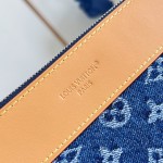 Louis Vuitton Pochette Voyage Souple M27559 Monogram floral embroidered denim clutch bag