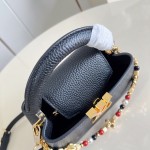 Louis Vuitton Capucines East West Mini M29443 Sunbeam Taurillon leather handbag with beaded chain