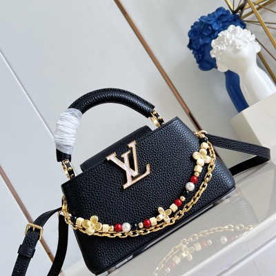 Louis Vuitton - Capucines East West Mini M29443 Sunbeam Taurillon Leather Chain Handbag