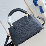 Louis Vuitton Capucines East West Mini M29443 Sunbeam Taurillon leather handbag with beaded chain