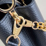 Louis Vuitton Capucines East West Mini M29443 Sunbeam Taurillon leather handbag with beaded chain