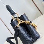 Louis Vuitton Capucines East West Mini M29443 Sunbeam Taurillon leather handbag with beaded chain