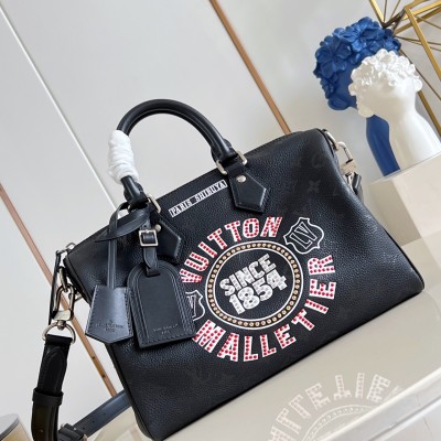 Louis Vuitton - Speedy P9 Bandoulière 30 M26176 Pink Studded Monogram Leather Bag by Nigo