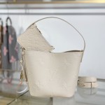 Louis Vuitton All In BB M2A356 white premium handbag with steel hardware 18cm