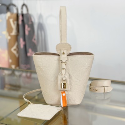 Louis Vuitton - All In BB M2A356 White Handbag Premium Leather 18cm