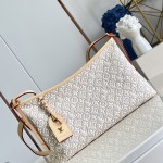 Louis Vuitton-style CarryAll East-West M2A136 Monogram Emblème jacquard canvas handbag with cowhide leather trim
