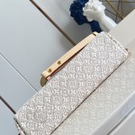 Louis Vuitton-style CarryAll East-West M2A136 Monogram Emblème jacquard canvas handbag with cowhide leather trim