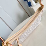 Louis Vuitton-style CarryAll East-West M2A136 Monogram Emblème jacquard canvas handbag with cowhide leather trim