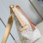 Louis Vuitton-style CarryAll East-West M2A136 Monogram Emblème jacquard canvas handbag with cowhide leather trim