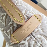 Louis Vuitton-style CarryAll East-West M2A136 Monogram Emblème jacquard canvas handbag with cowhide leather trim