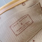 Louis Vuitton-style CarryAll East-West M2A136 Monogram Emblème jacquard canvas handbag with cowhide leather trim