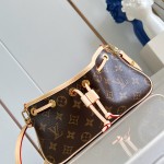 Louis Vuitton Nano Frivole M29537 Monogram canvas handbag with VVN leather trim and removable shoulder strap