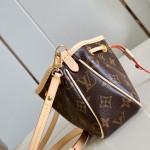 Louis Vuitton Nano Frivole M29537 Monogram canvas handbag with VVN leather trim and removable shoulder strap