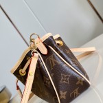 Louis Vuitton Nano Frivole M29537 Monogram canvas handbag with VVN leather trim and removable shoulder strap