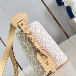 Louis Vuitton All In BB M2A377 Monogram Emblème jacquard canvas handbag with cowhide leather trim and padlock