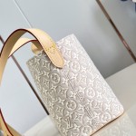 Louis Vuitton All In BB M2A377 Monogram Emblème jacquard canvas handbag with cowhide leather trim and padlock