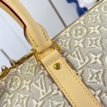 Louis Vuitton Keepall Bandoulière 45 M29670 Monogram Emblème linen cotton canvas travel bag