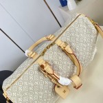 Louis Vuitton Keepall Bandoulière 45 M29670 Monogram Emblème linen cotton canvas travel bag