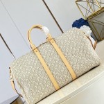Louis Vuitton Keepall Bandoulière 45 M29670 Monogram Emblème linen cotton canvas travel bag