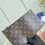 Louis Vuitton Neverfull MM M40366 Damier Ebene replica tote bag with leather trim and steel-tone hardware