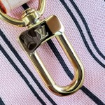 Louis Vuitton Neverfull MM M40366 Damier Ebene replica tote bag with leather trim and steel-tone hardware