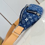 Louis Vuitton Rush M27640 Monogram floral denim belt bag with embroidered details and adjustable strap