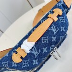 Louis Vuitton Rush M27640 Monogram floral denim belt bag with embroidered details and adjustable strap