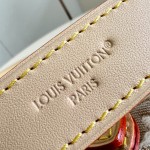 Louis Vuitton Diane M29795 Monogram Emblème jacquard replica shoulder bag with leather trim and adjustable strap