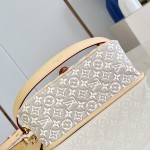 Louis Vuitton Diane M29795 Monogram Emblème jacquard replica shoulder bag with leather trim and adjustable strap