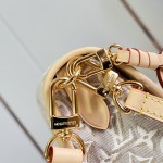Louis Vuitton Diane M29795 Monogram Emblème jacquard replica shoulder bag with leather trim and adjustable strap