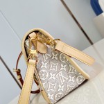 Louis Vuitton Diane M29795 Monogram Emblème jacquard replica shoulder bag with leather trim and adjustable strap