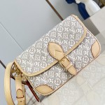 Louis Vuitton Diane M29795 Monogram Emblème jacquard replica shoulder bag with leather trim and adjustable strap