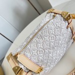  Louis Vuitton Side Trunk MM M2A145 Monogram Emblème jacquard canvas handbag with VVN trim and braided handle