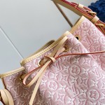 Louis Vuitton Noé M28714 Monogram Emblème jacquard shoulder bag with contrasting leather trim