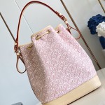 Louis Vuitton Noé M28714 Monogram Emblème jacquard shoulder bag with contrasting leather trim
