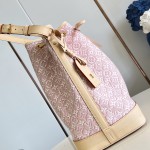 Louis Vuitton Noé M28714 Monogram Emblème jacquard shoulder bag with contrasting leather trim