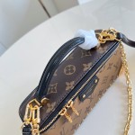 Louis Vuitton Vanity Pouch M29548 in Monogram and Monogram Reverse canvas with metal corners and removable chain