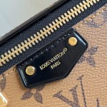 Louis Vuitton Vanity Pouch M29548 in Monogram and Monogram Reverse canvas with metal corners and removable chain