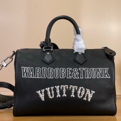 Louis Vuitton – Speedy P9 Bandoulière 30 M26177 Black & Red Monogram Leather Bag