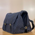 Louis Vuitton-style Saumur Large Monogram canvas shoulder bag M42352 blue M42351 green and M42350 gray
