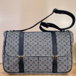 Louis Vuitton-style Saumur Large Monogram canvas shoulder bag M42352 blue M42351 green and M42350 gray