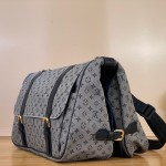 Louis Vuitton-style Saumur Large Monogram canvas shoulder bag M42352 blue M42351 green and M42350 gray
