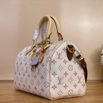 Louis Vuitton Speedy Bandoulière 25 M2A038 Monogram Dune bag with contrasting leather trim