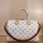 Louis Vuitton Speedy Bandoulière 25 M2A038 Monogram Dune bag with contrasting leather trim