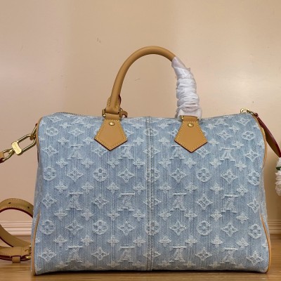 Louis Vuitton – Speedy Bandoulière 30 M2A209 Blue Monogram Denim Bag