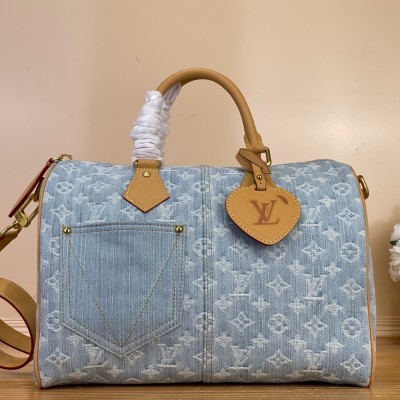 Louis Vuitton – Speedy Bandoulière 30 M2A209 Blue Monogram Denim Bag