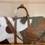 Louis Vuitton Keepall Bandoulière 50 M29190 Monogram Khaki floral travel duffle bag